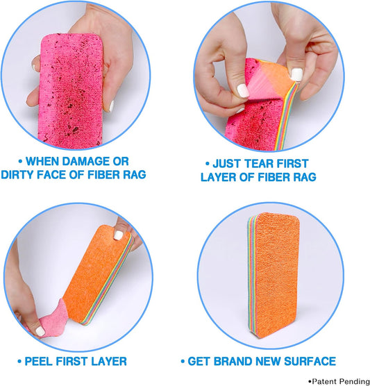 Microfiber Super Fiber Rag, 12 Fiber Layer on 1 Rag, Perfect Cleaning Cloths, Extraordinary Liquid Absorption Ability, Stain Remover, Home Daily Use Sponge, Kitchen, Bathroom, Living Room- (2 Pack)