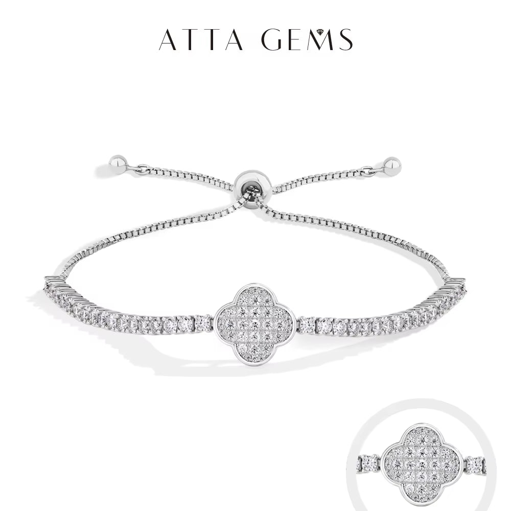 Luxury Full Moissanite Diamond Tennis Bracelets D VVS1 925 Sterling Silver Gold Plated for Women Wedding Jewelry 16+8Cm