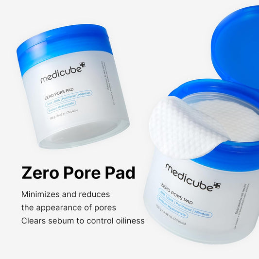 Zero Pore Pads 2.0, Dual-Textured Facial Toner Pads for Exfoliation and Pore Care with 4.5% AHA Lactic Acid & 0.45% BHA Salicylic Acid, Ideal for All Skin Types, Korean Skin Care (70 Pads)