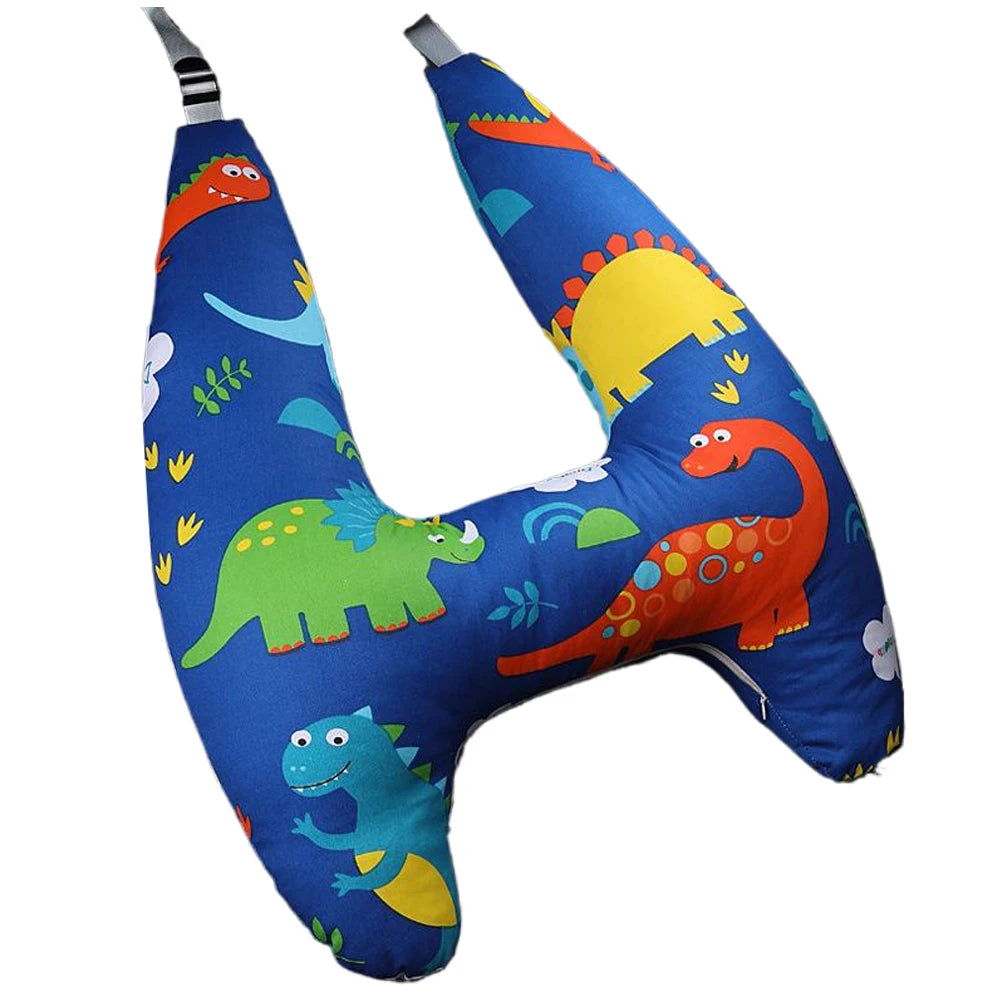 Cartoon Dinosaur Children Car Sleep Headrest Sleeping Pillow Auto H Shape Travel Cushion Travel Car Interior Accessories
