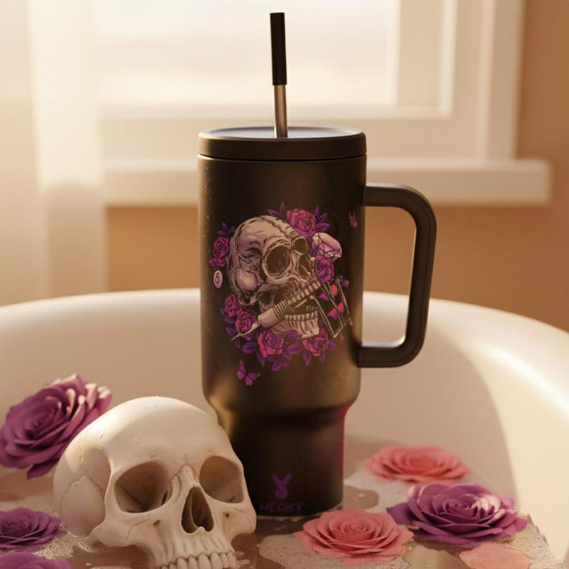 【Halloween Carnival】Meoky 40Oz Reusable Stainless Steel Car Cup,Portable Leak-Proof Water Cup, Keeps Cold for 24 Hours,Suitable for Outdoor Travel,Holiday Gift