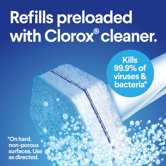 Clorox disposable toilet cleaning system with preloaded pads