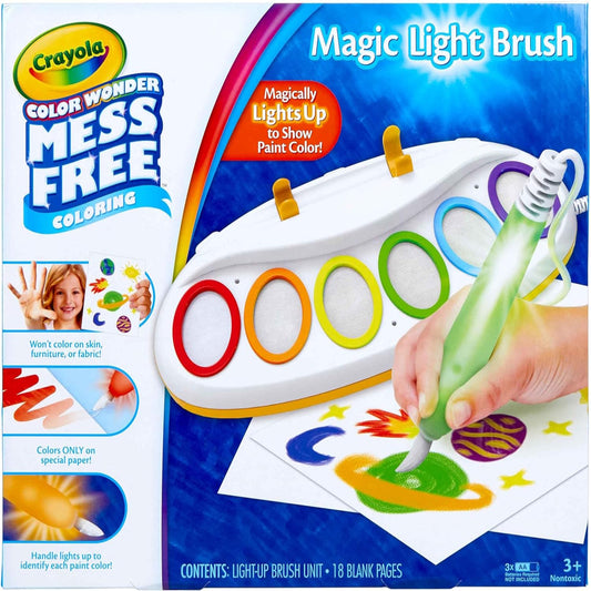 Color Wonder Paint Set with Magic Light Brush and 6 mess-free paints