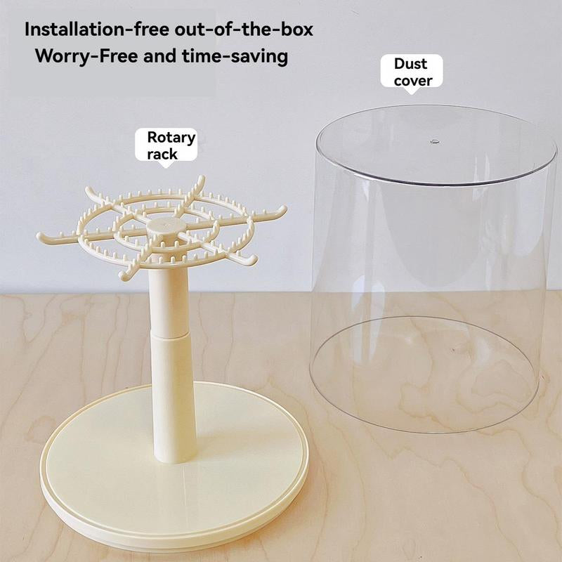 360° Rotatable Acrylic Display Box, 1 Count Large Capacity Display Box with Lid, Home Organizer for Dolls, Jewelry, Pendants, Home Supplies