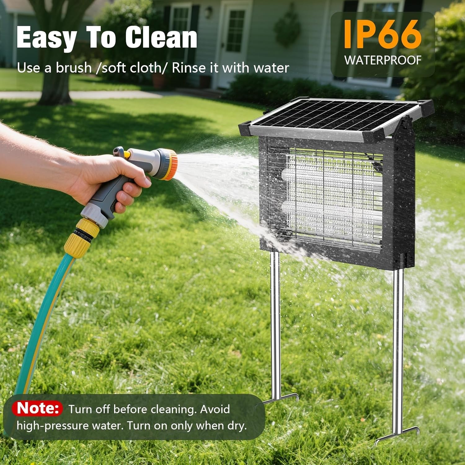Solar Bug Zapper Outdoor, Wireless Portable Camping Mosquito Zapper with Panel Sensor, Fly Traps with 10FT Extension Cord, Fly Zapper, Mosquito Killer, Electric Trap Ideal for Home, Patio, Backyard