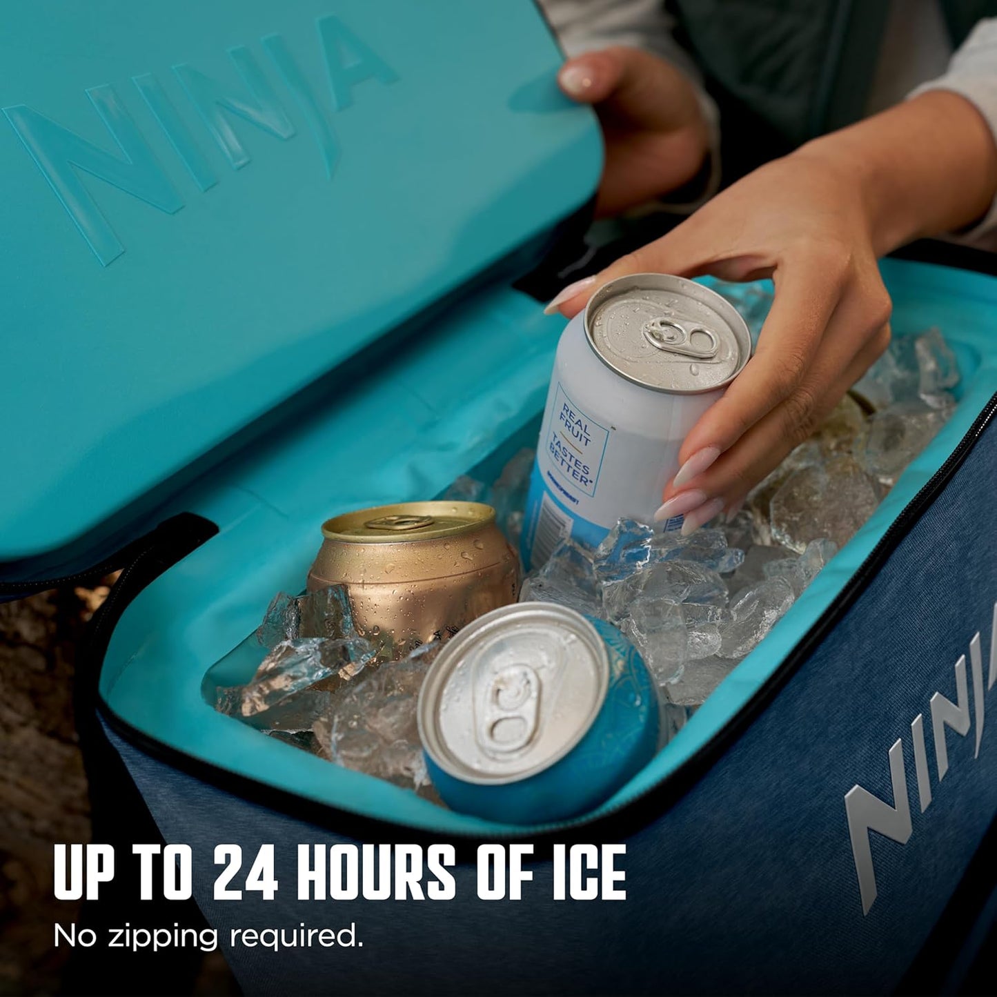 | Backpack Cooler | Frostvault Go Can Soft Cooler | Leakproof Zipper with Built in Can Opener, 2 Ice Packs & Dry Storage Drawer | for Hiking, Camping & More | 24/36 Can