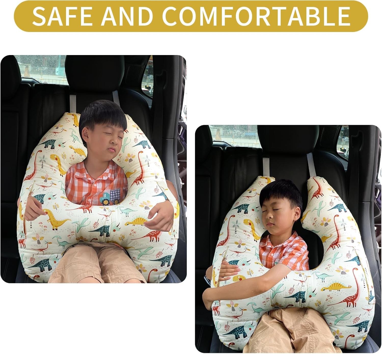 Car Pillow for Kids,H-Shape Travel Pillow for Child Sleeping Neck Shoulder Support Car Seat Pillow a Sleeping Artifact Suitable for Road Trips of Adults and Children Travel Pillow for Kids