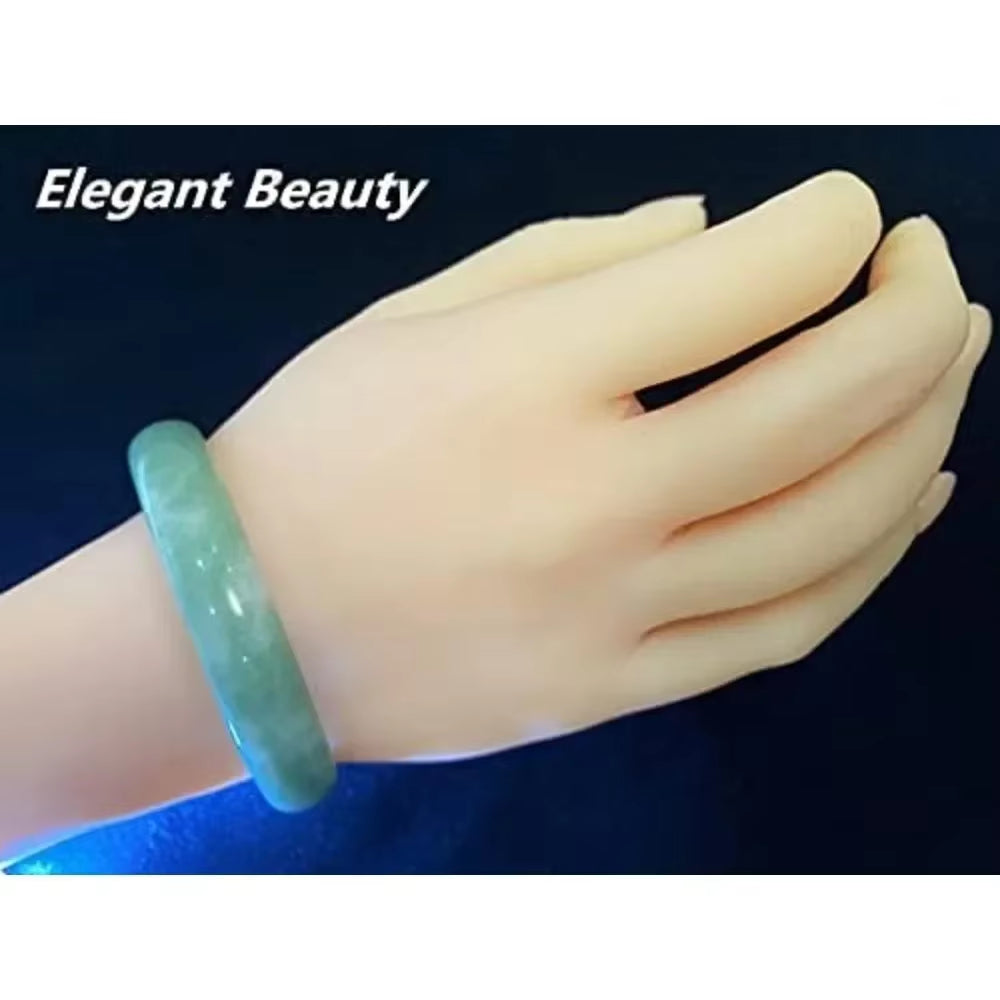 Authentic handcrafted natural jade bracelet close-up