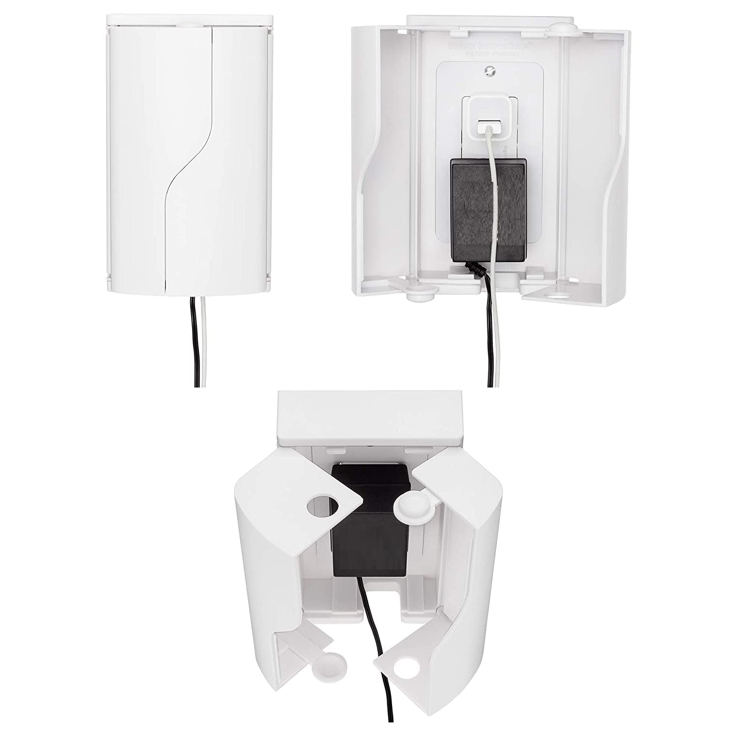Secure outlet cover box for child safety installed on wall