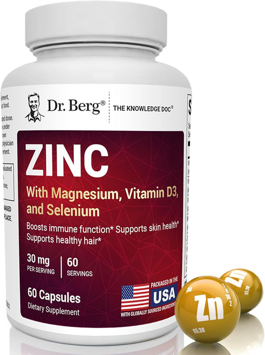 Zinc supplements for thinning hair by Dr. Eric Berg with chelated zinc formula