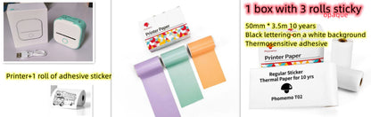 Portable Mini Thermal Label Printer Bluetooth-Compatible Inkless Photo Printer