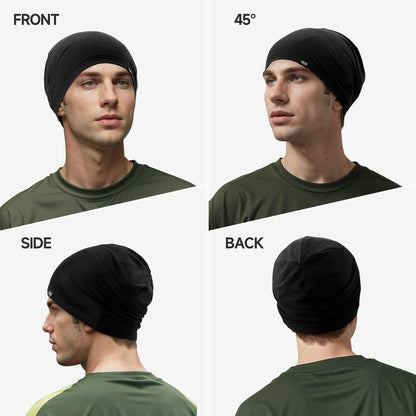 Longlong Breathable Skull Cap Men Do-Rag Lightweight Sweat Wicking Hat Head Wrap under Helmet Liner for Motorcycle Running Bandana Cycling