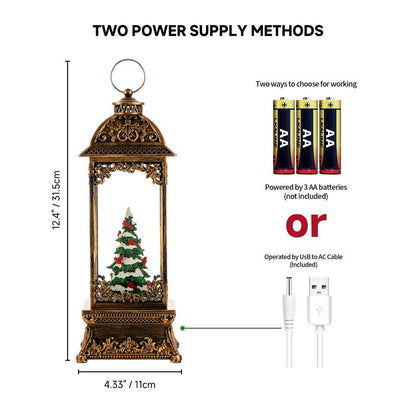 Rotating Christmas Tree Christmas Snow Globes Cardinal Music Water Glitter Lantern Holiday Decorations Gifts for Family Children or Friends Battery Operated or USB Powered Party Supplies Christmas Decorations 2025 Decorations Supplies