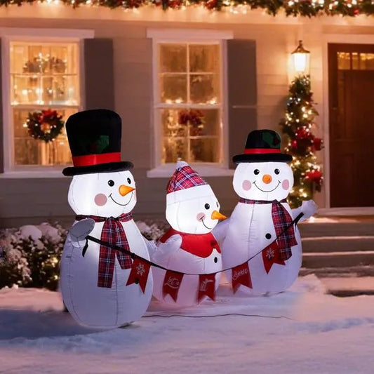 6.2FT Lighted Christmas Inflatable Snowman Family