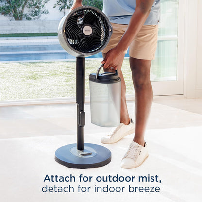 Flexbreeze Pro Mist Fan — Indoor & Outdoor, Integrated Misting, Pedestal to Tabletop, Corded or Cordless, up to 24-Hr Battery, Oscillating, Charcoal Grey, FA302 (2025 Release)