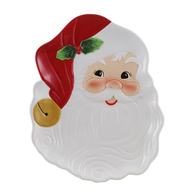 14 In. Ceramic Serving Platter - Santa