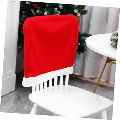 Santa Hat Christmas Chair Covers | Festive Dining Room Holiday Decor