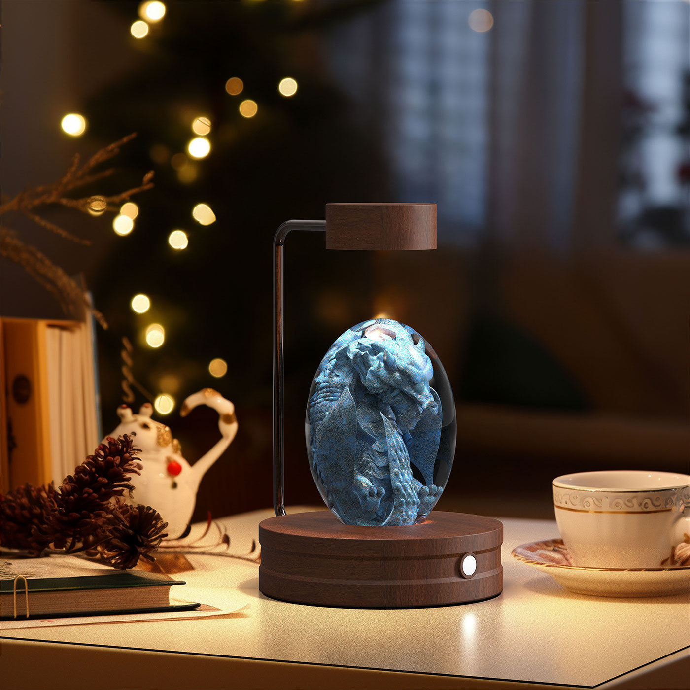 Cosmic Dinosaur Crystal Night Light – USB Bedside Lamp Gift