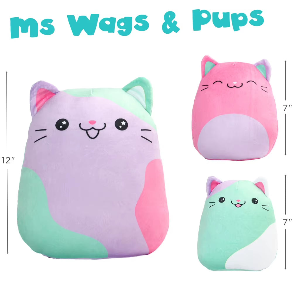 3PCS New Cat Pillow Cartoon Cute Plush Doll Stuffed Animal Children'S Christmas Birthday Gift Home Stuffed Animal Plushies Toy
