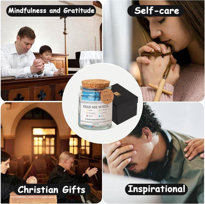 2025 Inspirational Bible Verses: Strength and Hope Forevery Emotion and Situation Religious Bible Verse Jar, 1 Set Glass Scripture Praverjar, Room Decor, Bedroom Decor, Summer Expressemotions and Feelings , Fall Decor