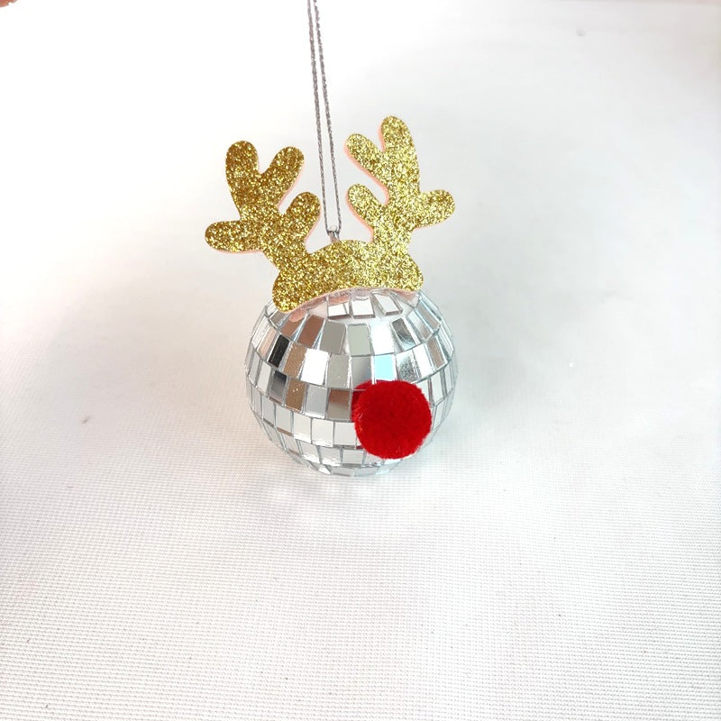 Christmas Silver Disco Mirror Balls | 5 Pcs Reflective Hanging Ornaments