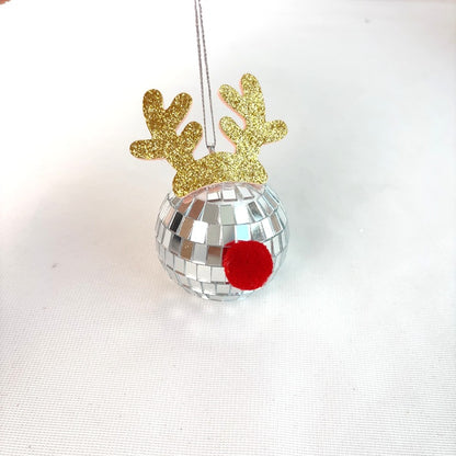 Christmas Silver Disco Mirror Balls | 5 Pcs Reflective Hanging Ornaments