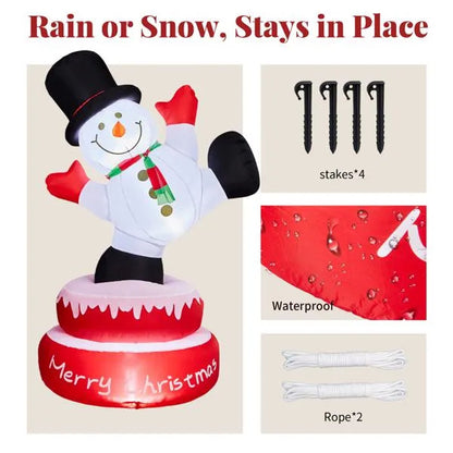 4.8FT Lighted Christmas Inflatable Rotating Snowman