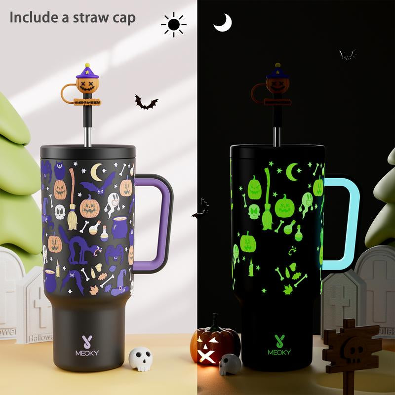 【Halloween Carnival】Meoky 40Oz Reusable Stainless Steel Car Cup,Portable Leak-Proof Water Cup, Keeps Cold for 24 Hours,Suitable for Outdoor Travel,Holiday Gift