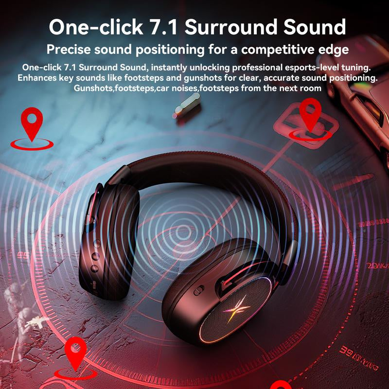 TAGRY TRONICX K3 Gaming Headset Version 5.3, 7.1 Surround Sound, 50Mm Drivers, Low Latency ENC Microphone for PC PS4 PS5 for PC Laptop Headphone Audio