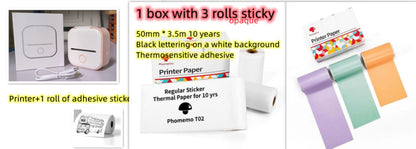 Portable Mini Thermal Label Printer Bluetooth-Compatible Inkless Photo Printer