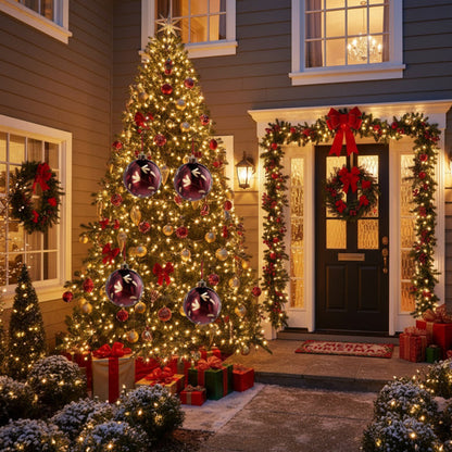 4PCS Glass Christmas Ball Ornaments – Shiny Hanging Decorations for Xmas Tree & Holiday Parties