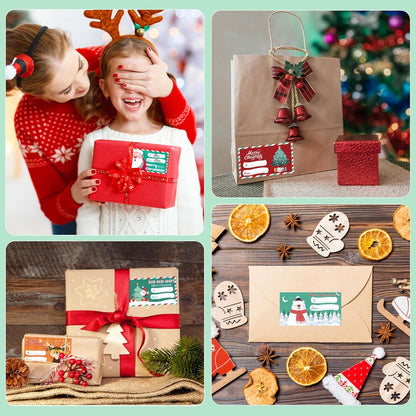 500 PCS Christmas Gift Tags - Gift Tags for Christmas Presents | Christmas Gifts for Women Men Mom - Christmas Wrapping Paper - Christmas Decorations,2.95 X 1.6 Inch