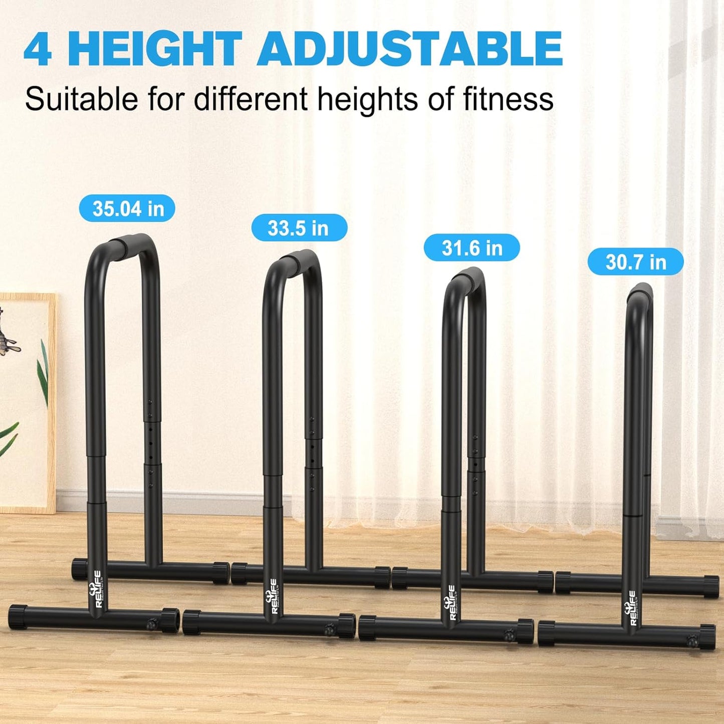 Dip Station Functional Heavy Duty Dip Stands Fitness Workout Dip Bar Station Stabilizer Parallette Push up Stand