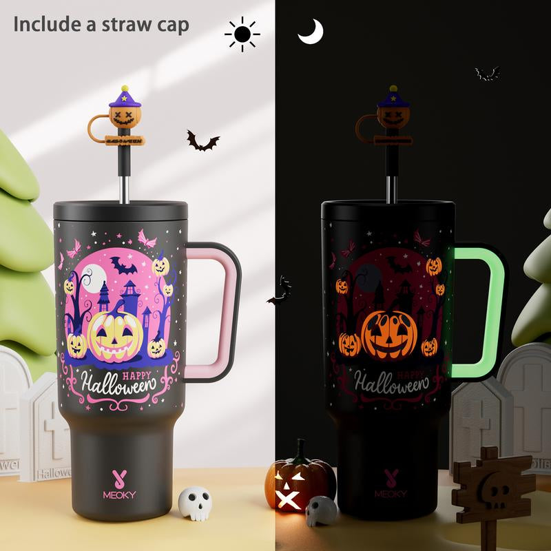【Halloween Carnival】Meoky 40Oz Reusable Stainless Steel Car Cup,Portable Leak-Proof Water Cup, Keeps Cold for 24 Hours,Suitable for Outdoor Travel,Holiday Gift