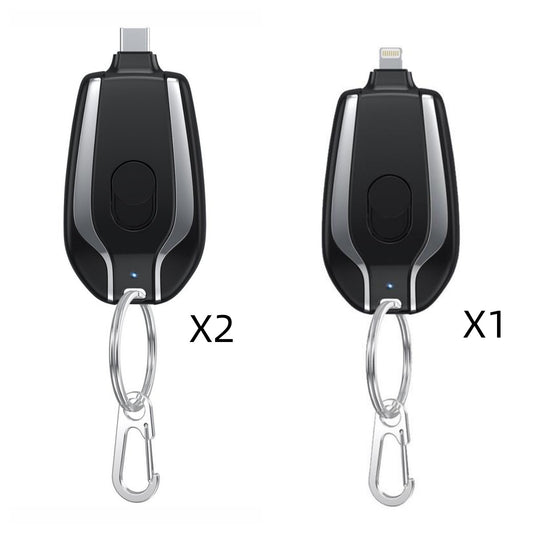 1500mAh Mini Keychain Power Bank Type-C Emergency Charger