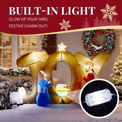 7.5FT Lighted Christmas Inflatable Nativity Scene with JOY Sign