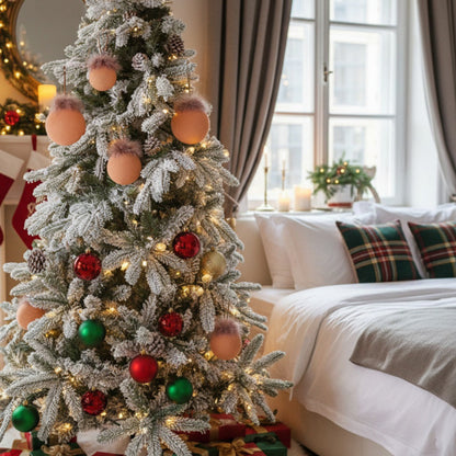 4PCS Glass Christmas Ball Ornaments – Shiny Holiday Hanging Decorations for Xmas Tree