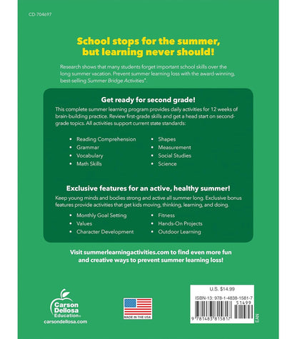 Summer Bridge Activities 1St to 2Nd Grade Workbook, Activity Book with Math, Reading Comprehension, Science, Fitness, Social Studies, Writing Practice, and Flash Cards