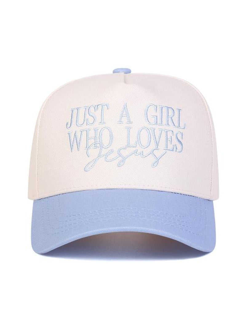 Just a Girl Who Loves Jesus Letter Embroidered Trucker Cap, Casual Outdoor Sports Hat for Women & Men, Perfect Gift for Faithful Friends & Family