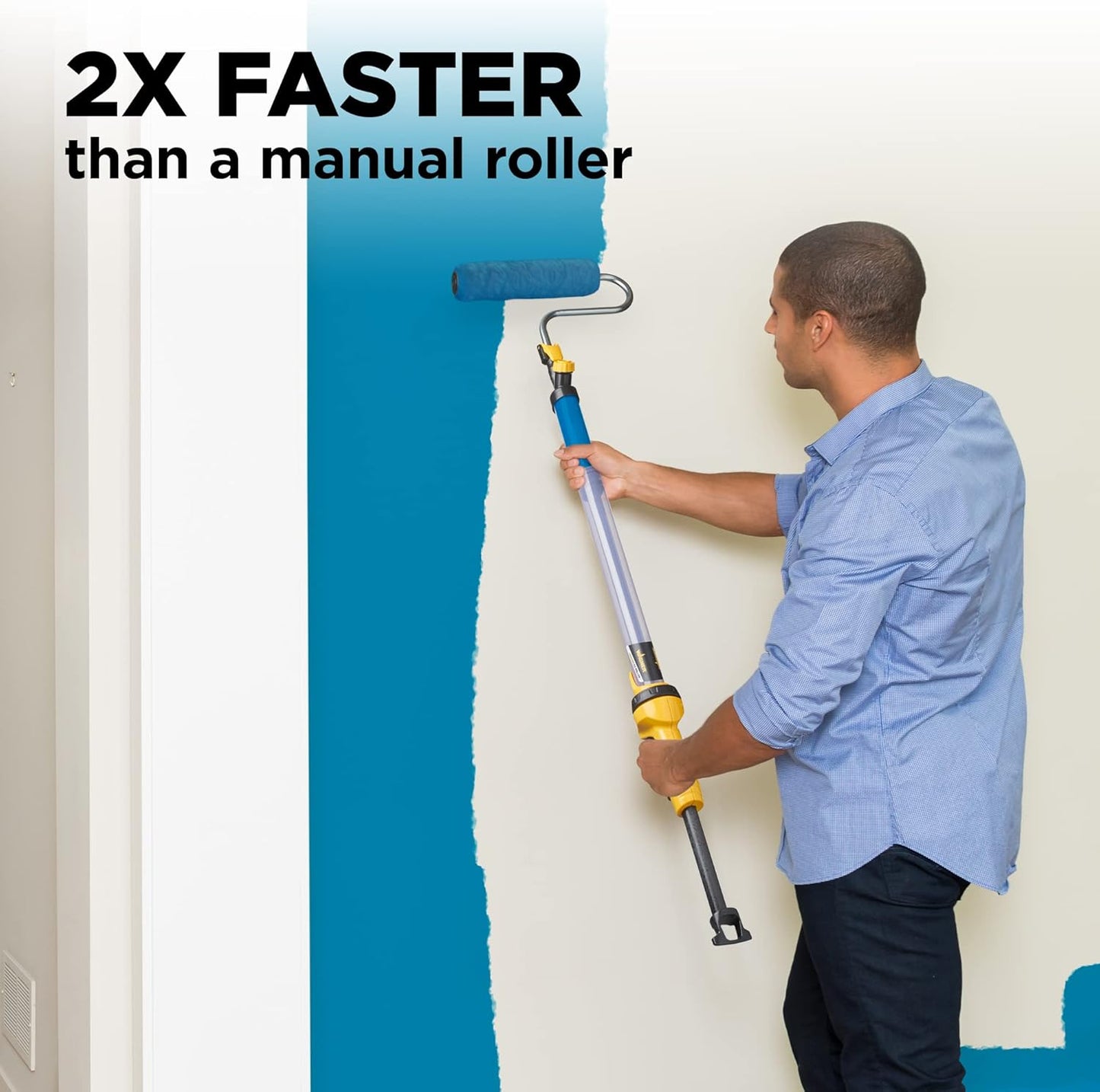 Spraytech 2419329 Paintstick EZ Roller Paint Roller, Long Handle Extension Roller for Painting Interior Walls and Ceilings