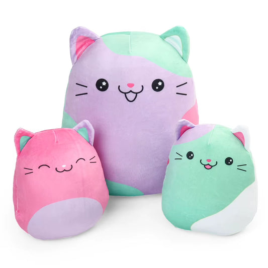 3PCS New Cat Pillow Cartoon Cute Plush Doll Stuffed Animal Children'S Christmas Birthday Gift Home Stuffed Animal Plushies Toy