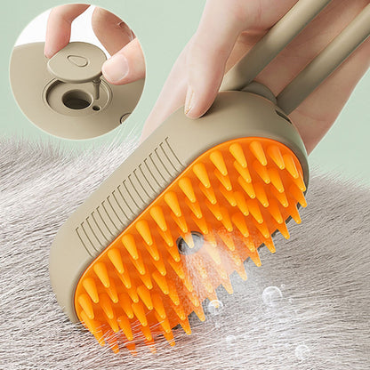 3-in-1 Electric Steam Pet Brush for Cats & Dogs Grooming Comb
