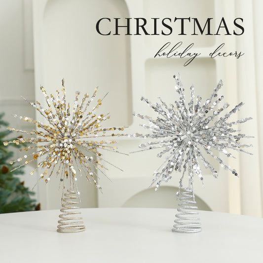 Eight Awn Star Champagne Christmas Decoration Ornaments