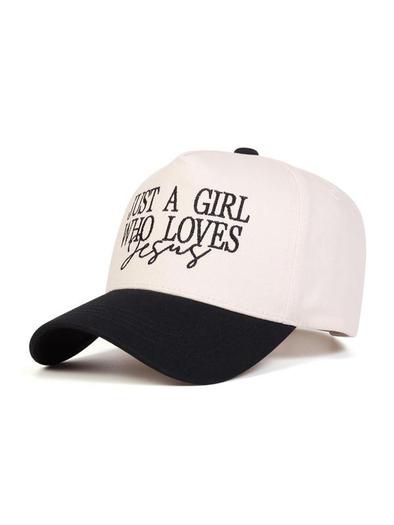 Just a Girl Who Loves Jesus Letter Embroidered Trucker Cap, Casual Outdoor Sports Hat for Women & Men, Perfect Gift for Faithful Friends & Family