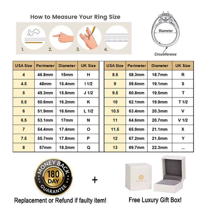 Luxury Moissanite Wedding Rings Set for Women GRA Certified 925 Sterling Silver D Color VVS1 Bridal Ring Jewelry