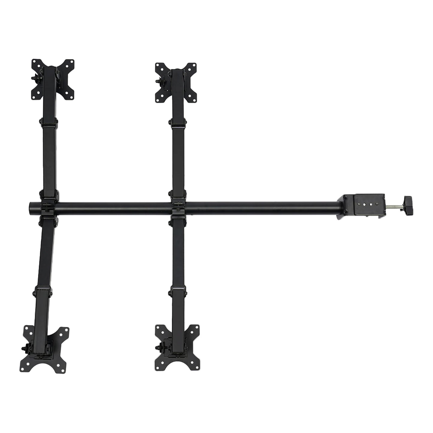 Quad LCD Monitor Desk Mount Stand Heavy Duty Fully Adjustable 4 Screens Upto 27"