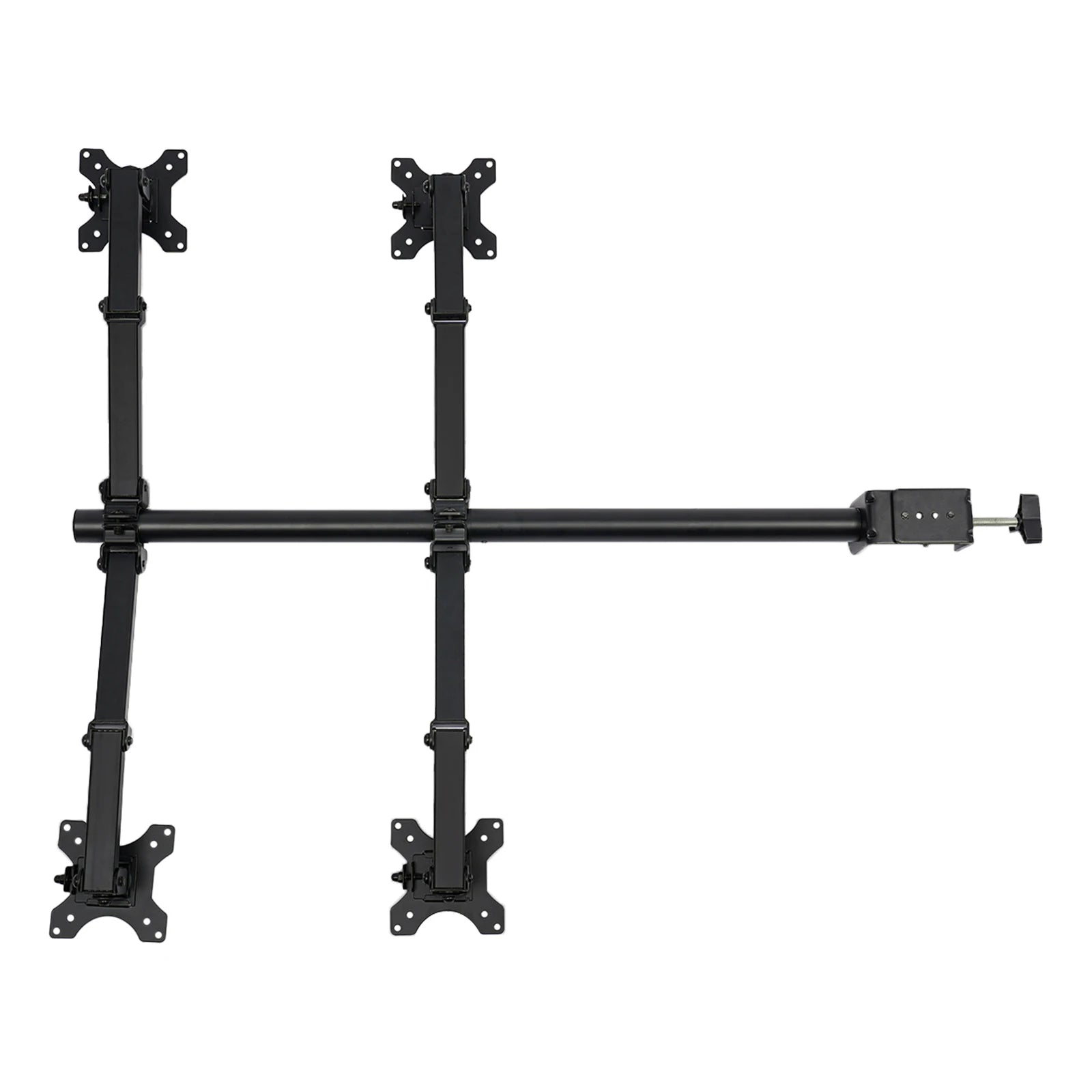 Quad LCD Monitor Desk Mount Stand Heavy Duty Fully Adjustable 4 Screens Upto 27"