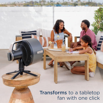 Flexbreeze Pro Mist Fan — Indoor & Outdoor, Integrated Misting, Pedestal to Tabletop, Corded or Cordless, up to 24-Hr Battery, Oscillating, Charcoal Grey, FA302 (2025 Release)