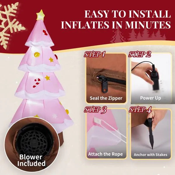 7.2FT Lighted Christmas Inflatable Tree – Yard Decoration