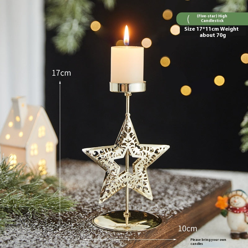 Romantic Christmas Wrought Iron Candle Holder Tray | Holiday Décor